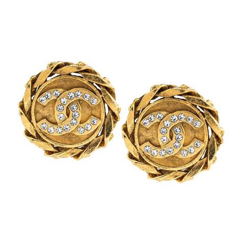 chanel symbol diamond earrings